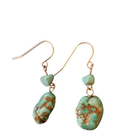Elegant Turquoise Dangle Earrings - Picture 2 of 2